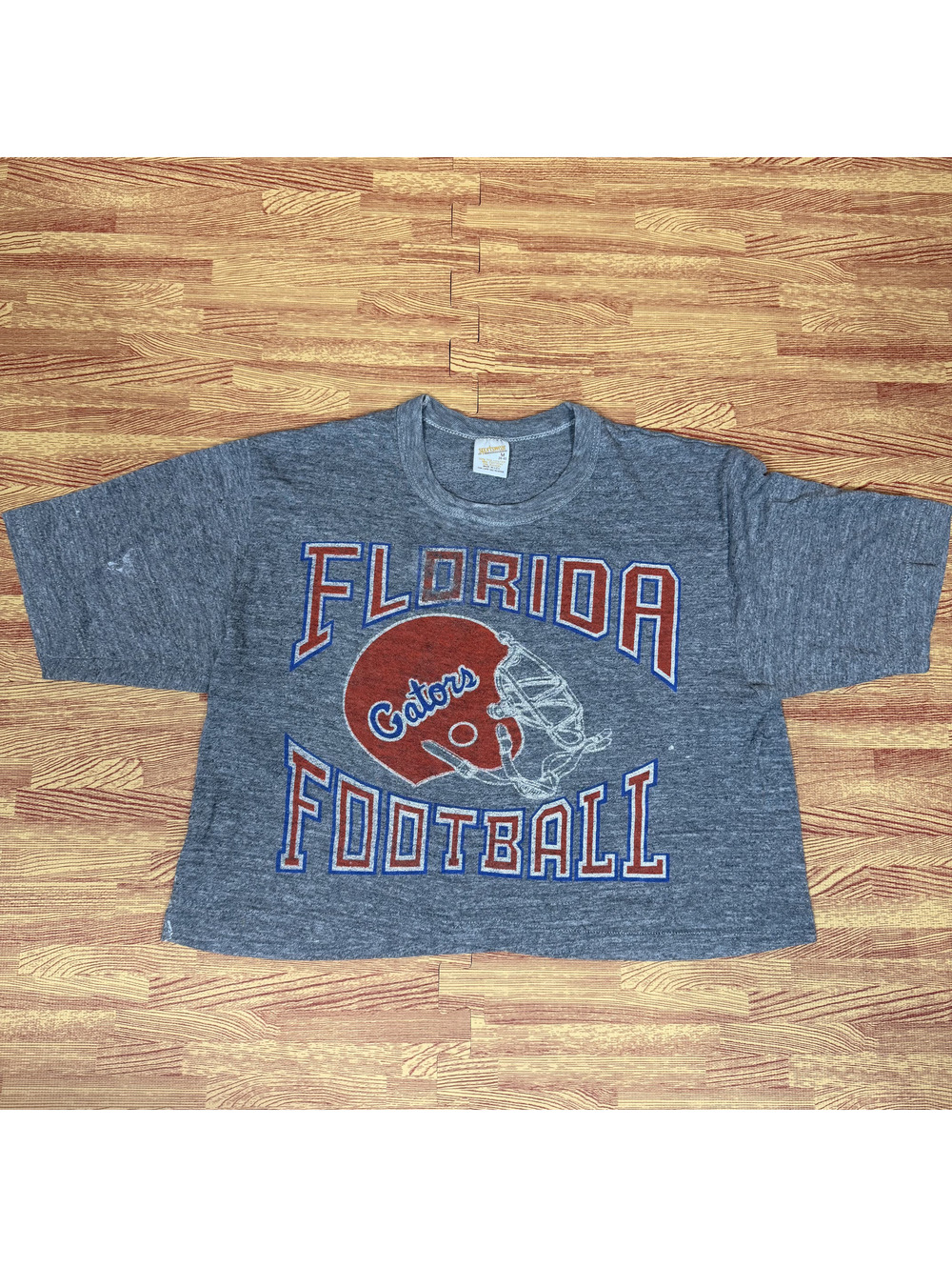 Vintage 80s Florida Gators Football Crop Tee M 38-40 Tri Blend USA